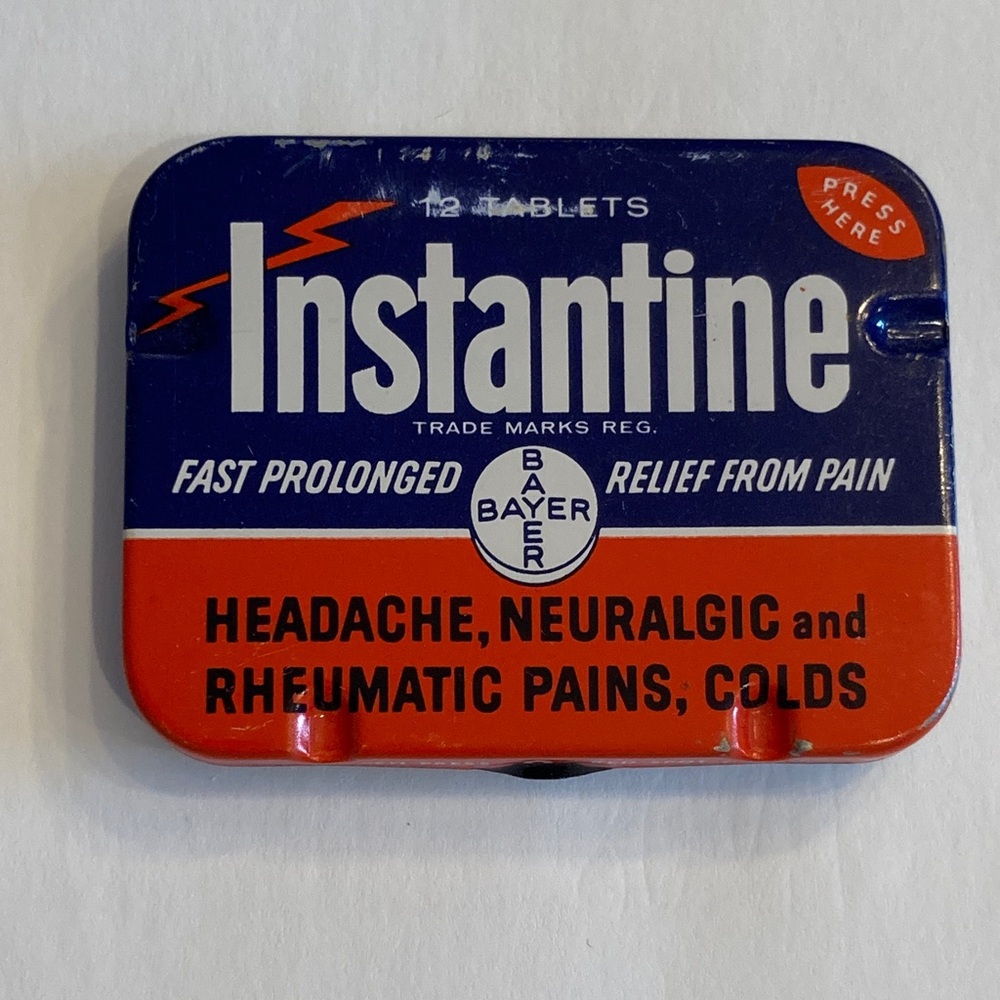 Vintage Bayers Instantine 1940-1950 Pocket Tin